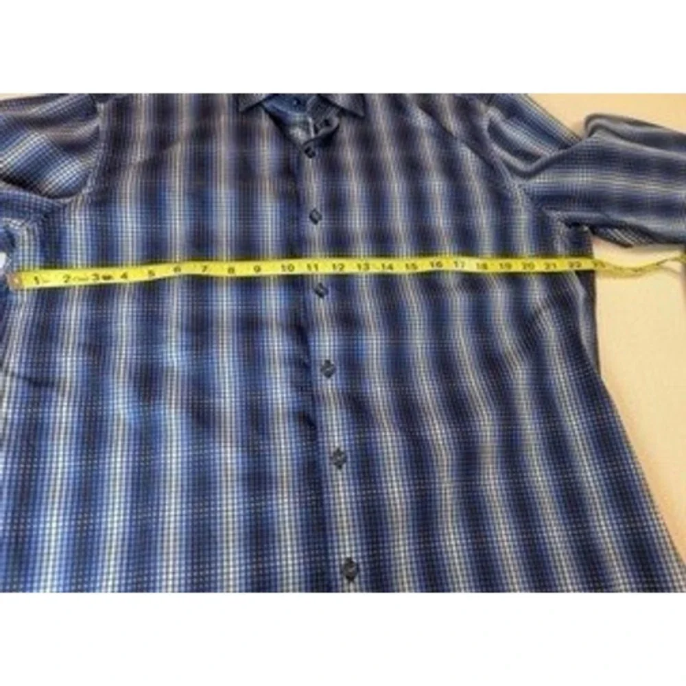 Hammer Made‎ Men's Blue square Patterned Long Sleeve Dress Shirt Size 42 16.5